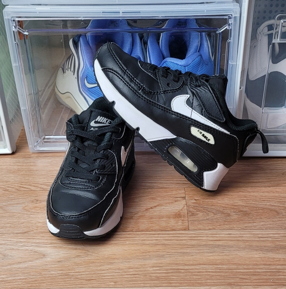 Nike Air Max 90 Leather Black White Sneakers Athletic Shoes Size 11.5 CD6867-010